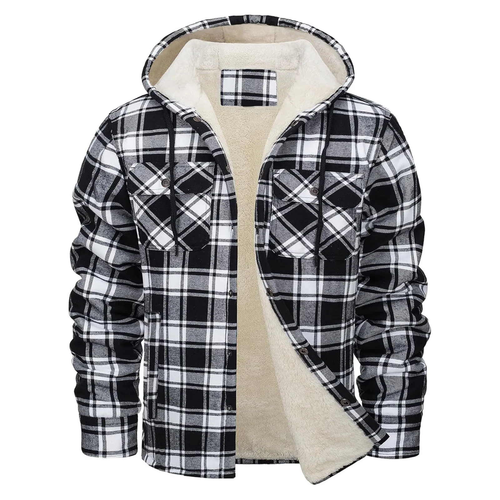 Flannel Shirt Lined - Gruba ciepła flanelowa kurtka z kapturem