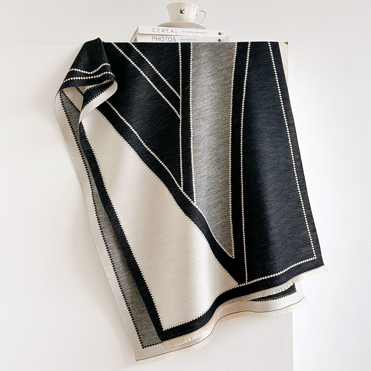Cashmere Pashmina Wrap - Damski szal z imitacji kaszmiru, gruby,
