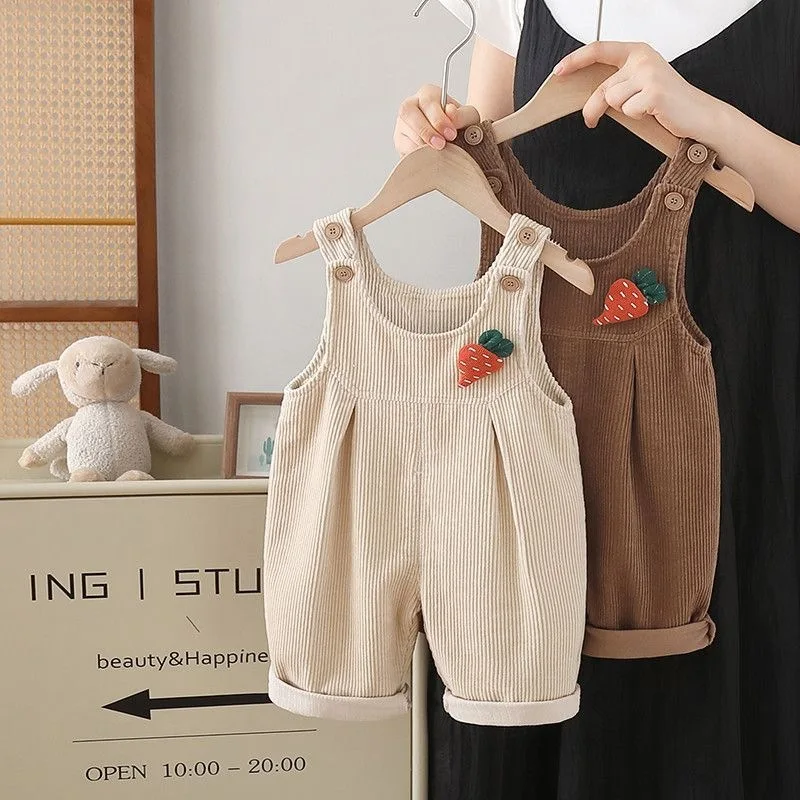 Corduroy Pant Warm - 1-4 lata, jesienne spodnie z szelkami