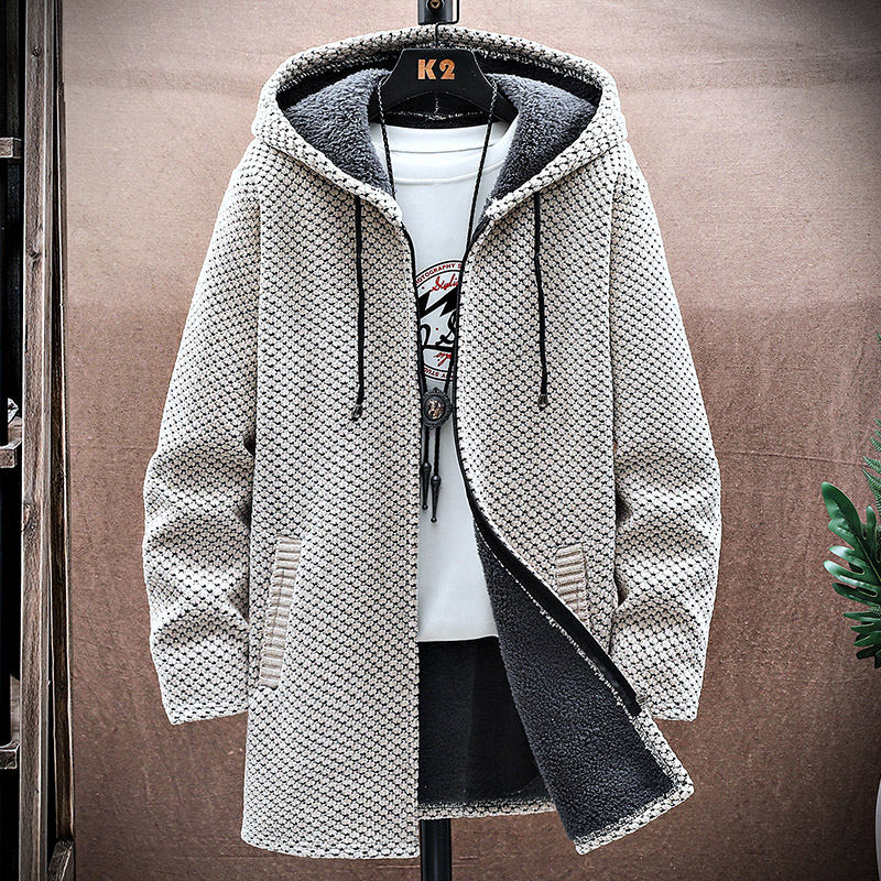 Wool Coat Peacoat - Męski sweter kaszmirowy długi płaszcz swetry