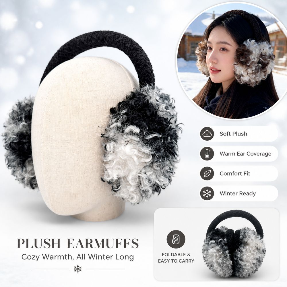 Earmuffs Foldable - Nowe składane nauszniki z miękkiej dzianiny,